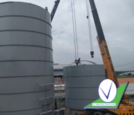 Lắp đặt bồn chứa nước cty giấy TÂN VĨNH THÀNH – KCN Đất Cuốc – Tân Uyên 